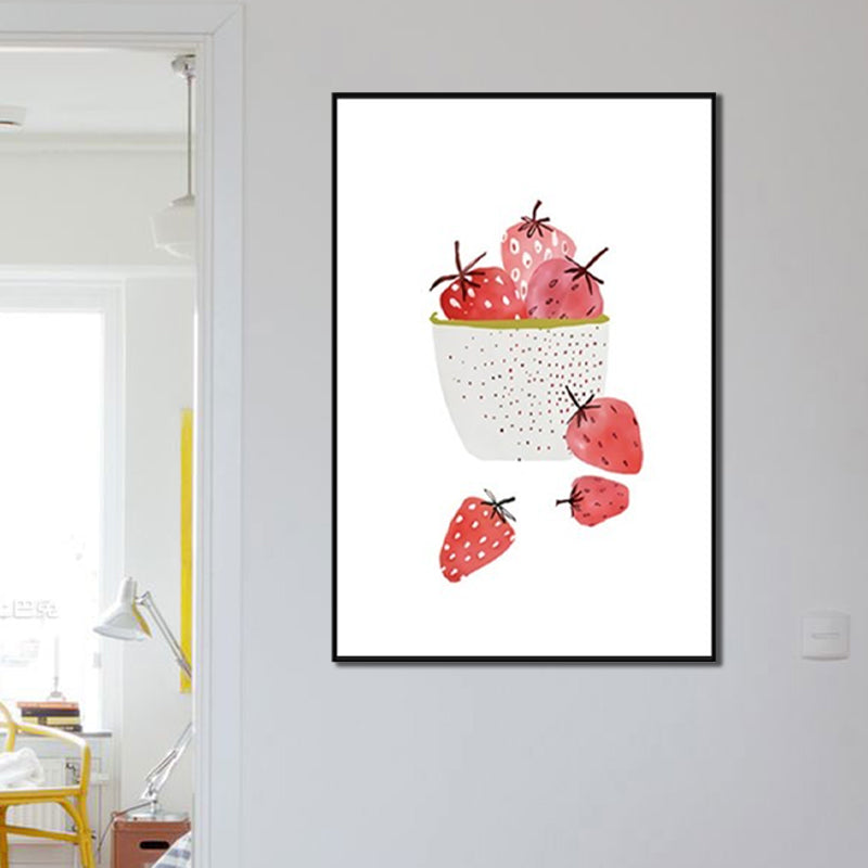 Fruit Print Wall Art Nordic Textured Wrapped Canvas in Soft Color for Living Room Clearhalo 'Arts' 'Canvas Art' 1599357