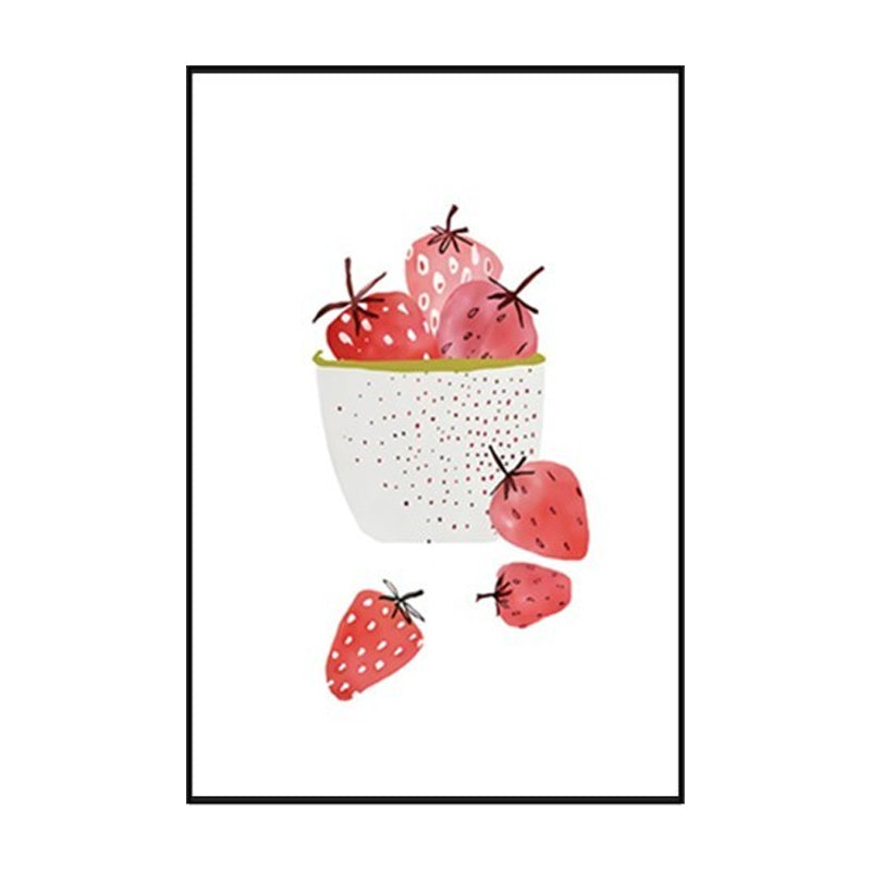 Fruit Print Wall Art Nordic Textured Wrapped Canvas in Soft Color for Living Room Clearhalo 'Arts' 'Canvas Art' 1599358