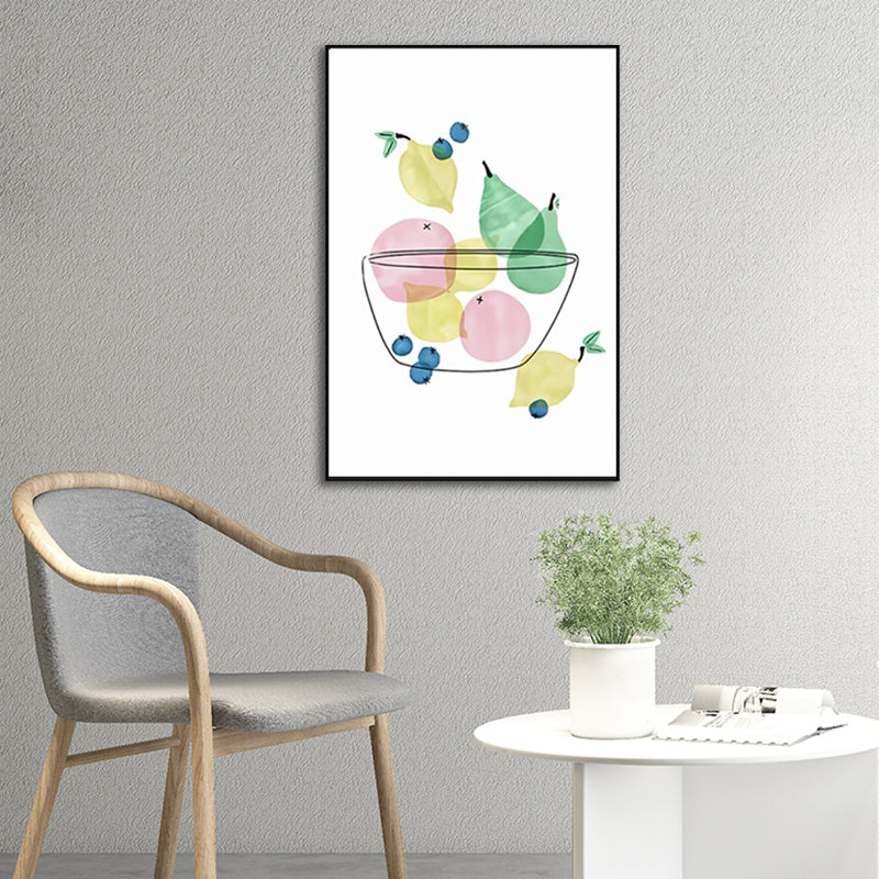 Fruit Print Wall Art Nordic Textured Wrapped Canvas in Soft Color for Living Room Clearhalo 'Arts' 'Canvas Art' 1599364