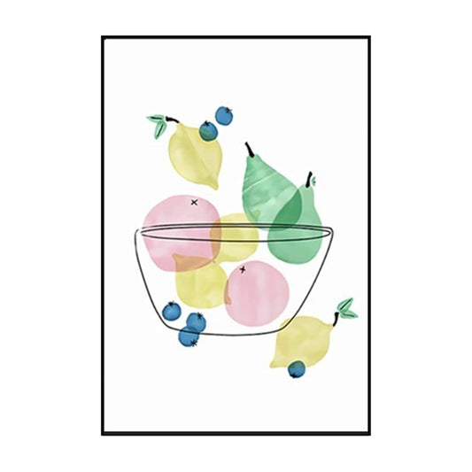 Fruit Print Wall Art Nordic Textured Wrapped Canvas in Soft Color for Living Room Clearhalo 'Arts' 'Canvas Art' 1599365