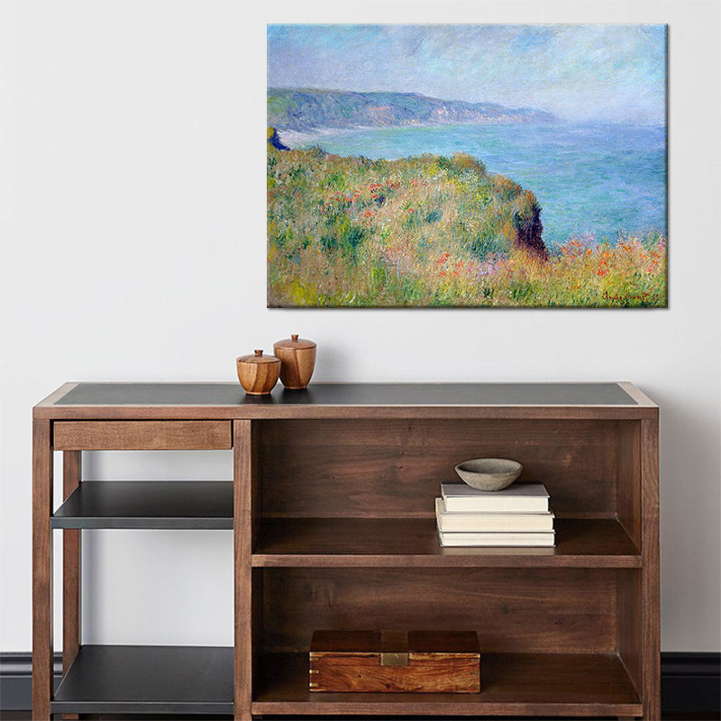 Modern Seashore Mountain Painting Set of 2 Green Textured Canvas Wall Art for Home Clearhalo 'Art Gallery' 'Canvas Art' 'Contemporary Art Gallery' 'Modern' Arts' 1599396