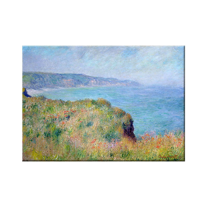 Modern Seashore Mountain Painting Set of 2 Green Textured Canvas Wall Art for Home Clearhalo 'Art Gallery' 'Canvas Art' 'Contemporary Art Gallery' 'Modern' Arts' 1599398