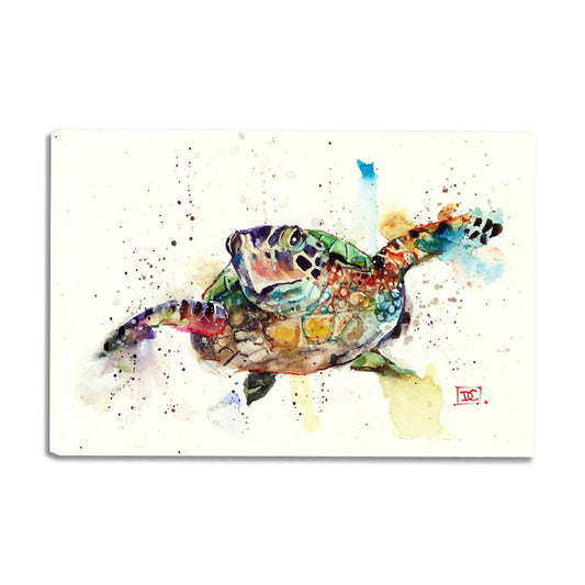 Tortoise Wall Art Print Green-White Wrapped Canvas Painting for Living Room, Texture Clearhalo 'Art Gallery' 'Canvas Art' 'Contemporary Art Gallery' 'Modern' Arts' 1599426