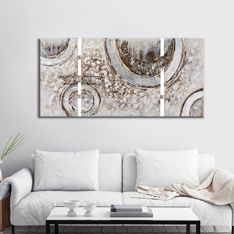 Abstract Geometric Painting Wall Art Modern Textured Surface Wrapped Canvas in Brown Brown 24" x 48" Clearhalo 'Art Gallery' 'Canvas Art' 'Contemporary Art Gallery' 'Modern' Arts' 1599446