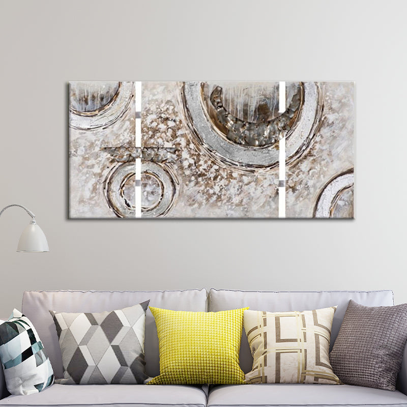 Abstract Geometric Painting Wall Art Modern Textured Surface Wrapped Canvas in Brown Clearhalo 'Art Gallery' 'Canvas Art' 'Contemporary Art Gallery' 'Modern' Arts' 1599447