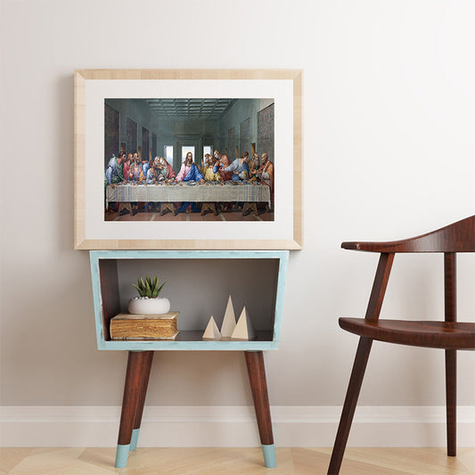 Modern Religion Wall Art Grey the Last Supper Painting Canvas Print for Living Room Clearhalo 'Art Gallery' 'Canvas Art' 'Contemporary Art Gallery' 'Modern' Arts' 1599460