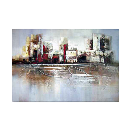White Contemporary Canvas Abandoned Factory Oil Painting Wall Art for Home Clearhalo 'Art Gallery' 'Canvas Art' 'Contemporary Art Gallery' 'Modern' Arts' 1599468