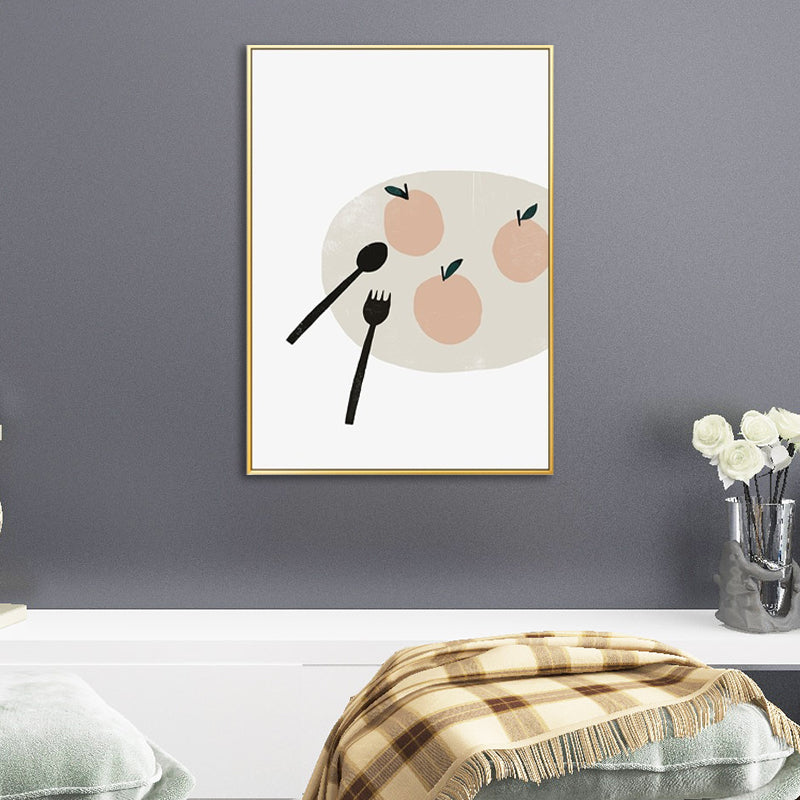 Light Color Nordic Art Print A Plate of Fruit Painting Canvas for Home Decoration Clearhalo 'Arts' 'Canvas Art' 1599508