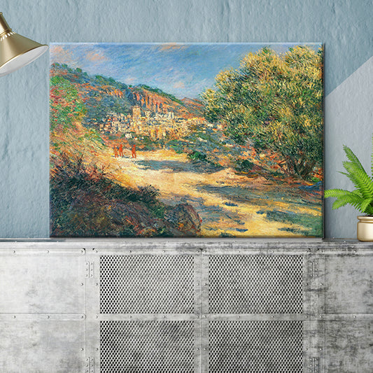 Landscape Wall Art Print Modern Picturesque Road to Mountain Village Painting in Green Clearhalo 'Art Gallery' 'Canvas Art' 'Contemporary Art Gallery' 'Modern' Arts' 1599552