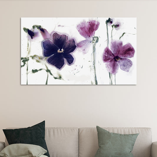 Textured Purple Canvas Print Modernist Watercolor Flower Wall Art for Living Room Clearhalo 'Art Gallery' 'Canvas Art' 'Contemporary Art Gallery' 'Modern' Arts' 1599594