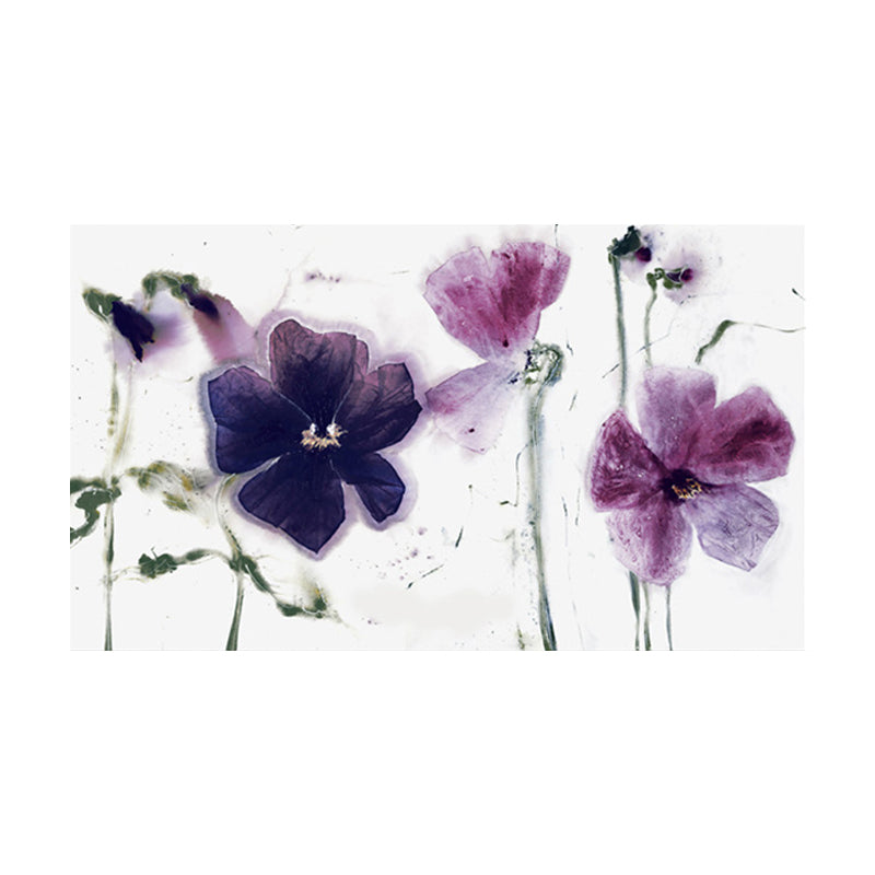 Textured Purple Canvas Print Modernist Watercolor Flower Wall Art for Living Room Clearhalo 'Art Gallery' 'Canvas Art' 'Contemporary Art Gallery' 'Modern' Arts' 1599596