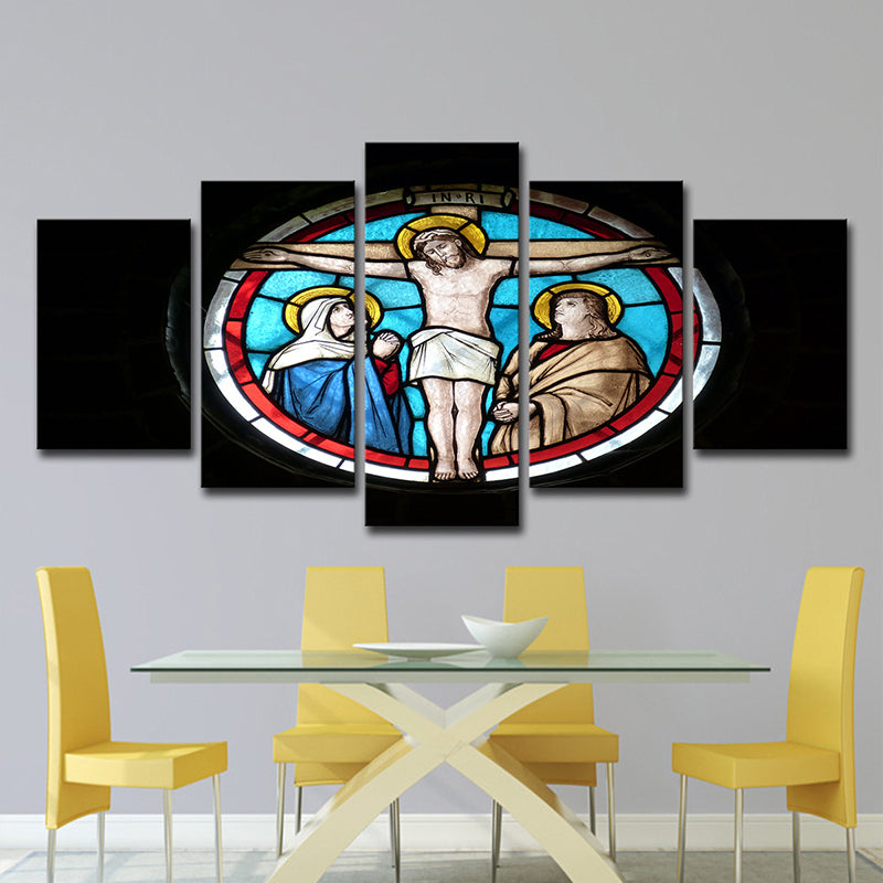 Black Religious Canvas Art Cross of Jesus Christ Modern Multi-Piece Wall Decor for Home Clearhalo 'Art Gallery' 'Canvas Art' 'Contemporary Art Gallery' 'Modern' Arts' 1599613