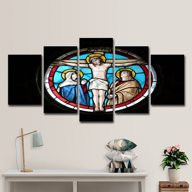 Black Religious Canvas Art Cross of Jesus Christ Modern Multi-Piece Wall Decor for Home Clearhalo 'Art Gallery' 'Canvas Art' 'Contemporary Art Gallery' 'Modern' Arts' 1599614