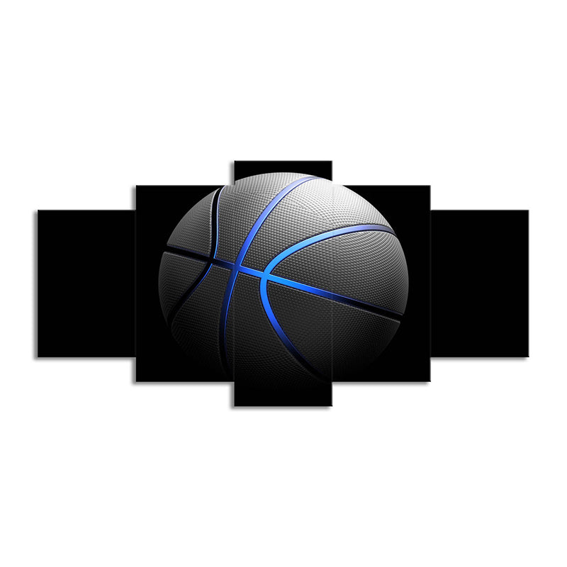 Black Basketball Wall Art Multi-Piece Modern Style Boys Bedroom Canvas Print Clearhalo 'Art Gallery' 'Canvas Art' 'Contemporary Art Gallery' 'Modern' Arts' 1599662