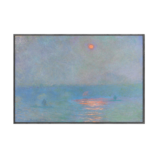 Blue Modern Canvas Art Moon Reflection on Sea Scenery Wall Decor for Living Room Clearhalo 'Art Gallery' 'Canvas Art' 'Contemporary Art Gallery' 'Modern' Arts' 1599688