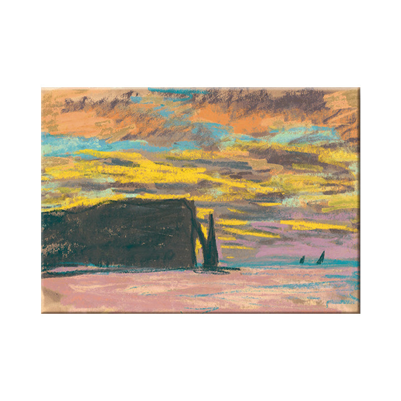 Modern Scenery Canvas Art Yellow Beach with Evening Glow View Wall Decor for Living Room Clearhalo 'Art Gallery' 'Canvas Art' 'Contemporary Art Gallery' 'Modern' Arts' 1599695