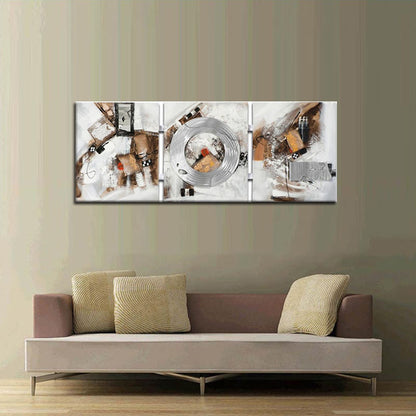 Light Brown Abstract Painting Textured Surface Modern Sitting Room Wall Art Brown 24" x 48" Clearhalo 'Art Gallery' 'Canvas Art' 'Contemporary Art Gallery' 'Modern' Arts' 1599711