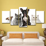 Photo Printed Pets Wall Art for Living Room, Black-Grey-White, Multi-Piece Clearhalo 'Art Gallery' 'Canvas Art' 'Contemporary Art Gallery' 'Modern' Arts' 1599747