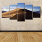 Photography Desert Hill Canvas Wall Art for Living Room, Brown and Blue, Multi-Piece Clearhalo 'Art Gallery' 'Canvas Art' 'Contemporary Art Gallery' 'Modern' Arts' 1599761