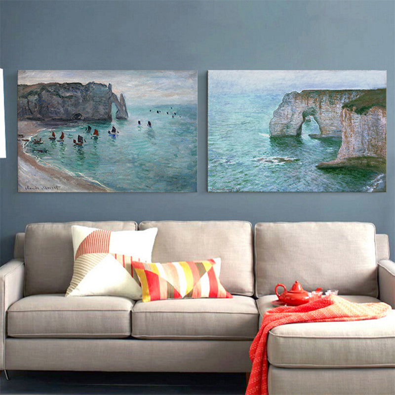 Modern Canvas Wall Art Pastel Color Sea Arch Painting Wall Decoration for Parlor Clearhalo 'Art Gallery' 'Canvas Art' 'Contemporary Art Gallery' 'Modern' Arts' 1599785