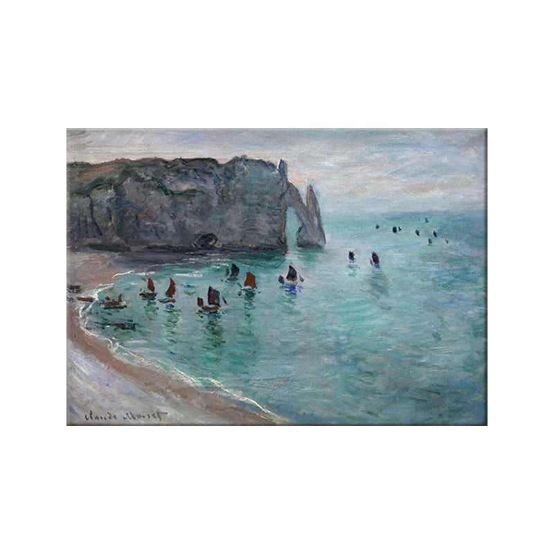 Modern Canvas Wall Art Pastel Color Sea Arch Painting Wall Decoration for Parlor Clearhalo 'Art Gallery' 'Canvas Art' 'Contemporary Art Gallery' 'Modern' Arts' 1599787