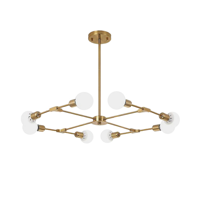 Metallic Black/Gold Chandelier Lighting Bare Bulb 6/8 Lights Industrial Style Ceiling Light Fixture for Bedroom Clearhalo 'Cast Iron' 'Ceiling Lights' 'Chandeliers' 'Industrial Chandeliers' 'Industrial' 'Metal' 'Middle Century Chandeliers' 'Rustic Chandeliers' 'Tiffany' Lighting' 159979