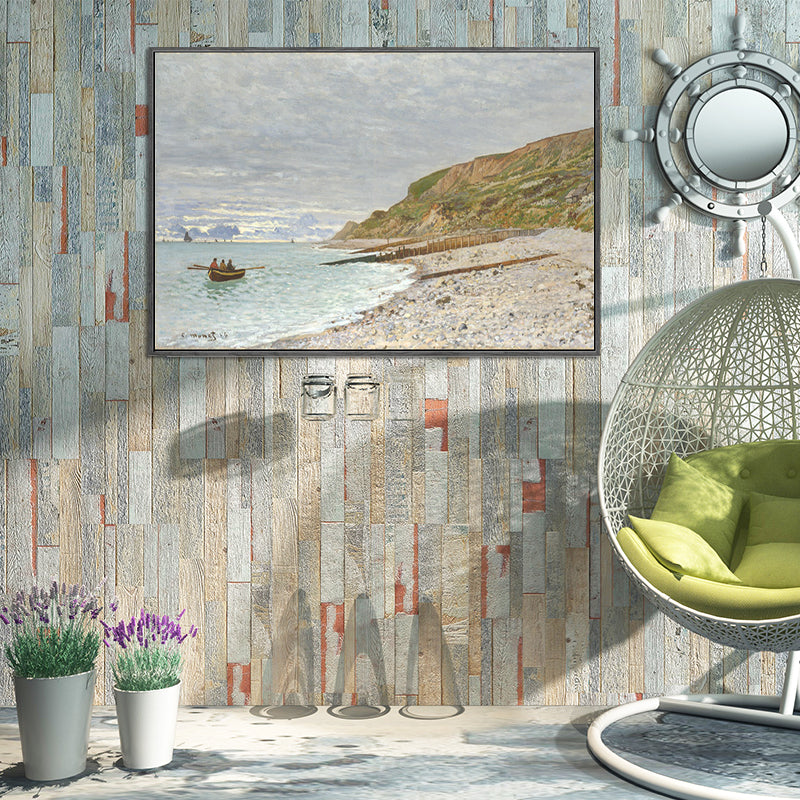 Sea Bay Scenery Painting Decorative Textured Home Canvas Wall Art in Brown and Grey Clearhalo 'Art Gallery' 'Canvas Art' 'Contemporary Art Gallery' 'Modern' Arts' 1599855