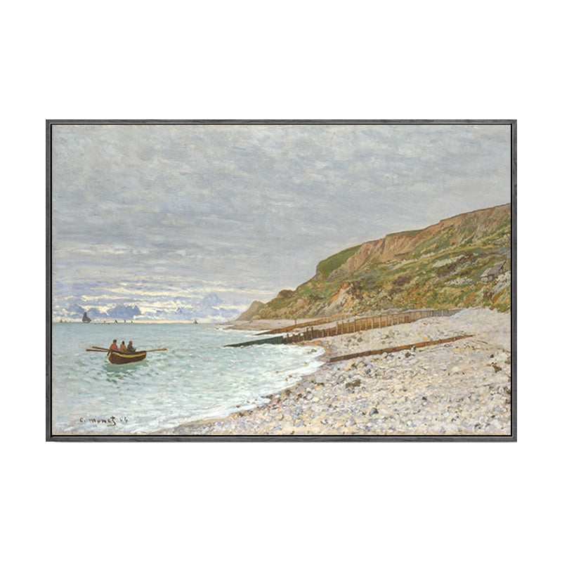 Sea Bay Scenery Painting Decorative Textured Home Canvas Wall Art in Brown and Grey Clearhalo 'Art Gallery' 'Canvas Art' 'Contemporary Art Gallery' 'Modern' Arts' 1599857