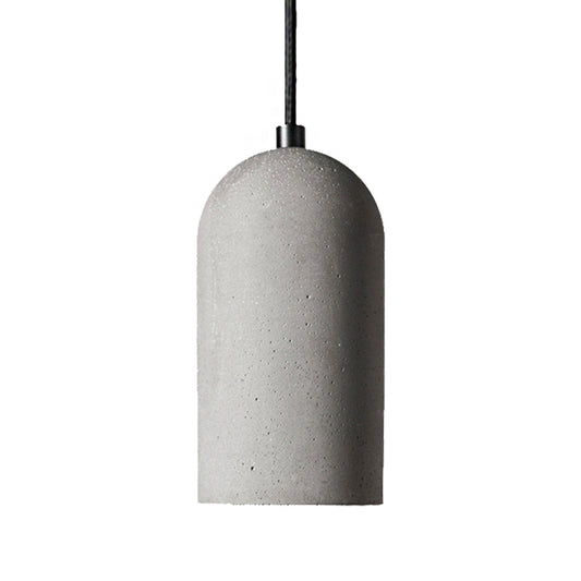 1 Light Cylinder Shade Pendant Light Antique Style Gray Cement Hanging Lamp for Living Room Clearhalo 'Ceiling Lights' 'Modern Pendants' 'Modern' 'Pendant Lights' 'Pendants' Lighting' 159985