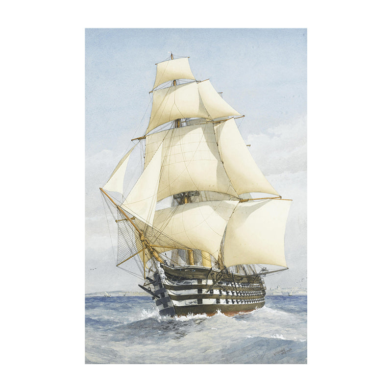 White Sailing Ship Canvas Art Textured Modernist Style Living Room Wall Decoration Clearhalo 'Art Gallery' 'Canvas Art' 'Contemporary Art Gallery' 'Modern' Arts' 1599871