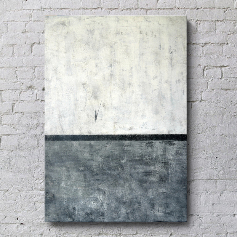 2-Tone Color Blocking Canvas Grey and White Minimalism Wall Art Print for Dining Room Grey Clearhalo 'Art Gallery' 'Canvas Art' 'Contemporary Art Gallery' 'Modern' Arts' 1599902