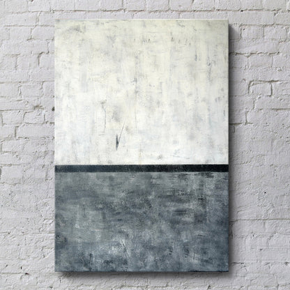 2-Tone Color Blocking Canvas Grey and White Minimalism Wall Art Print for Dining Room Grey Clearhalo 'Art Gallery' 'Canvas Art' 'Contemporary Art Gallery' 'Modern' Arts' 1599902