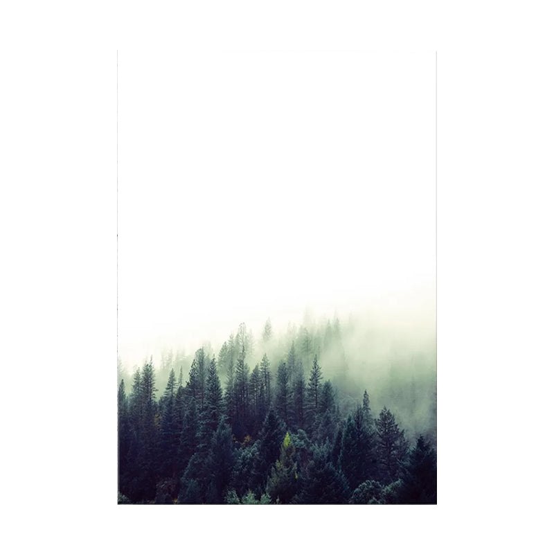 Modern Foggy Forest Wall Art Pastel Color Living Room Canvas Print, Textured Clearhalo 'Art Gallery' 'Canvas Art' 'Contemporary Art Gallery' 'Modern' Arts' 1599956