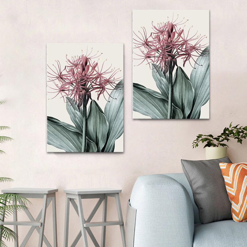 Still Life Flowers Painting Canvas Print Modern Textured Wall Art for Girls Room Clearhalo 'Art Gallery' 'Canvas Art' 'Contemporary Art Gallery' 'Modern' Arts' 1600031