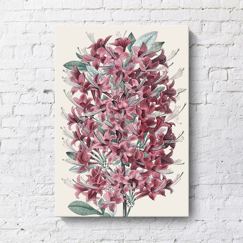 Still Life Flowers Painting Canvas Print Modern Textured Wall Art for Girls Room Pink Clearhalo 'Art Gallery' 'Canvas Art' 'Contemporary Art Gallery' 'Modern' Arts' 1600050