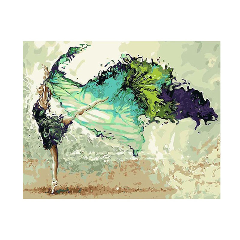 Modernist Woman Dancing Wall Art Canvas Textured Green Painting for Sitting Room Clearhalo 'Art Gallery' 'Canvas Art' 'Contemporary Art Gallery' 'Modern' Arts' 1600081