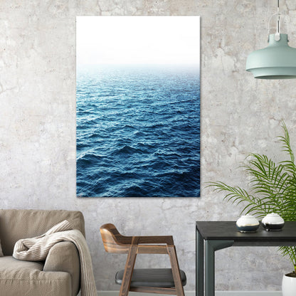 Black and White Modern Art Print Aerial View of Misty Mountain Wall Decor for Home Blue Clearhalo 'Art Gallery' 'Canvas Art' 'Contemporary Art Gallery' 'Modern' Arts' 1600100