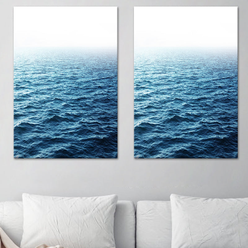 Black and White Modern Art Print Aerial View of Misty Mountain Wall Decor for Home Clearhalo 'Art Gallery' 'Canvas Art' 'Contemporary Art Gallery' 'Modern' Arts' 1600102