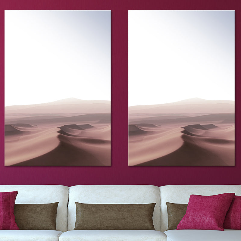 Black and White Modern Art Print Aerial View of Misty Mountain Wall Decor for Home Brown Clearhalo 'Art Gallery' 'Canvas Art' 'Contemporary Art Gallery' 'Modern' Arts' 1600108