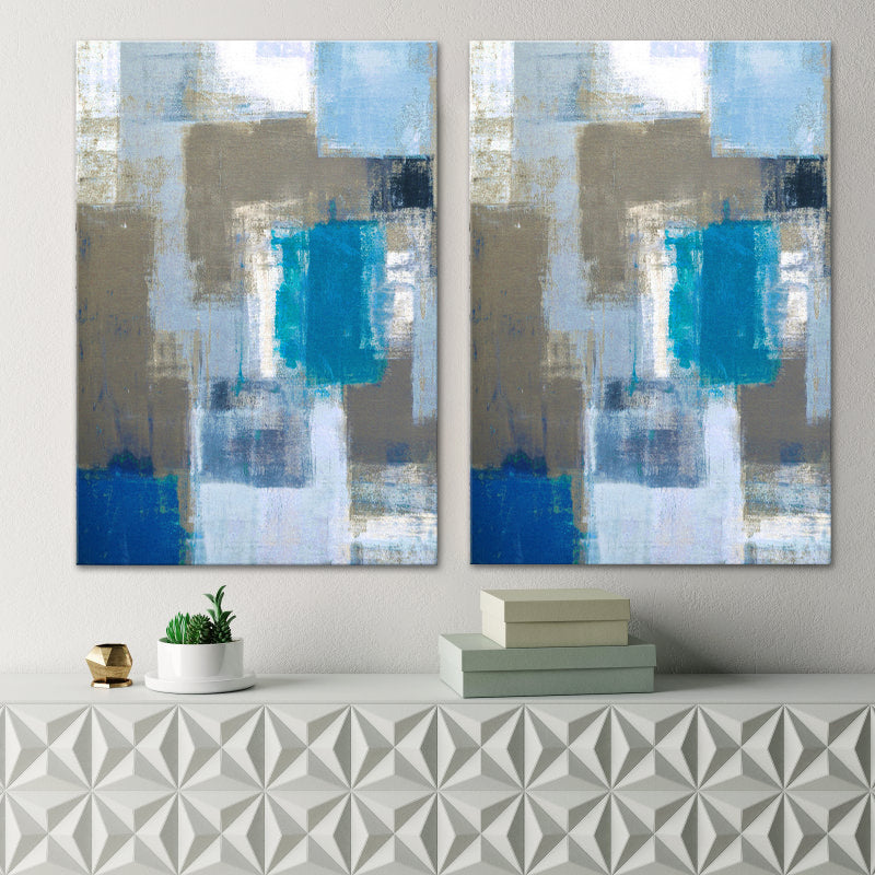 Color Block Oil Painting Canvas Print Modernism Textured Wall Art Decor for Living Room Sky Blue Clearhalo 'Art Gallery' 'Canvas Art' 'Contemporary Art Gallery' 'Modern' Arts' 1600148