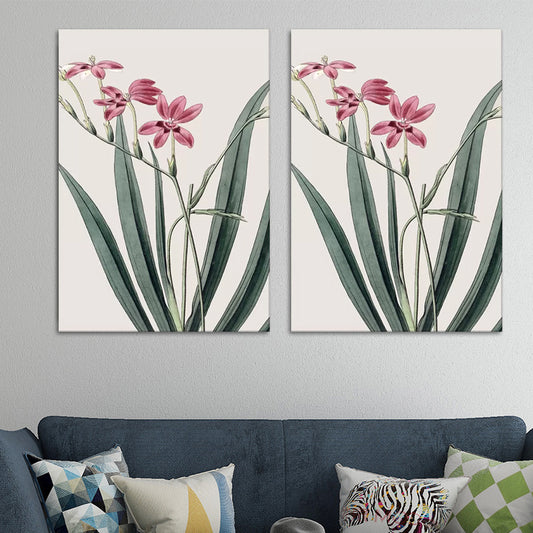 Flowers Canvas Wall Art Textured Surface Minimalistic Girls Living Room Painting Red Clearhalo 'Art Gallery' 'Canvas Art' 'Contemporary Art Gallery' 'Modern' Arts' 1600164