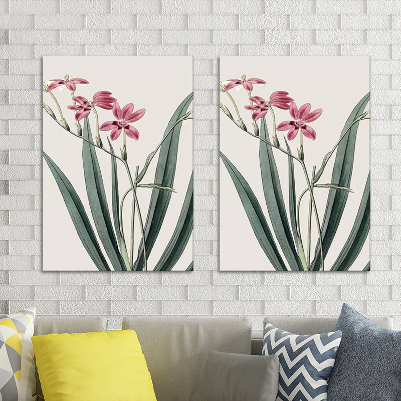 Flowers Canvas Wall Art Textured Surface Minimalistic Girls Living Room Painting Clearhalo 'Art Gallery' 'Canvas Art' 'Contemporary Art Gallery' 'Modern' Arts' 1600165