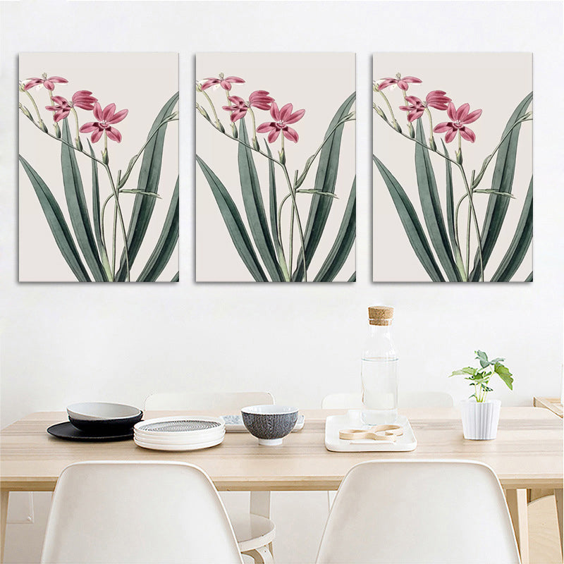 Flowers Canvas Wall Art Textured Surface Minimalistic Girls Living Room Painting Clearhalo 'Art Gallery' 'Canvas Art' 'Contemporary Art Gallery' 'Modern' Arts' 1600166