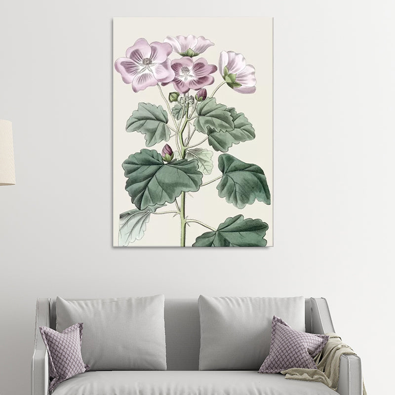 Flowers Canvas Wall Art Textured Surface Minimalistic Girls Living Room Painting Clearhalo 'Art Gallery' 'Canvas Art' 'Contemporary Art Gallery' 'Modern' Arts' 1600172