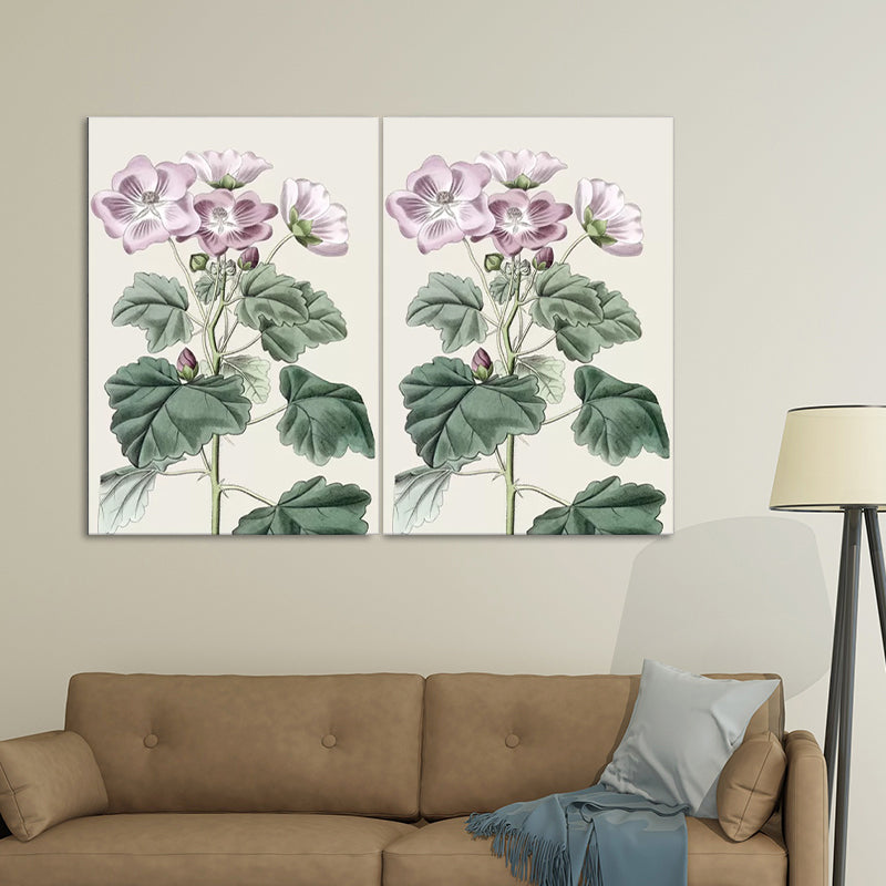 Flowers Canvas Wall Art Textured Surface Minimalistic Girls Living Room Painting Clearhalo 'Art Gallery' 'Canvas Art' 'Contemporary Art Gallery' 'Modern' Arts' 1600173