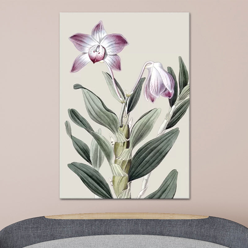 Flowers Canvas Wall Art Textured Surface Minimalistic Girls Living Room Painting Purple Clearhalo 'Art Gallery' 'Canvas Art' 'Contemporary Art Gallery' 'Modern' Arts' 1600178