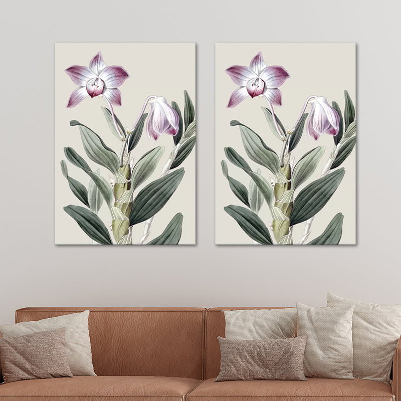 Flowers Canvas Wall Art Textured Surface Minimalistic Girls Living Room Painting Clearhalo 'Art Gallery' 'Canvas Art' 'Contemporary Art Gallery' 'Modern' Arts' 1600180