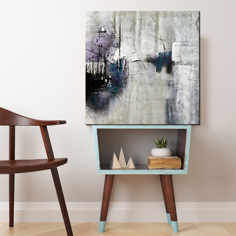 Grey Abstract Canvas Wall Art Sail Craft on Lake Modern Textured Painting for Home Clearhalo 'Art Gallery' 'Canvas Art' 'Contemporary Art Gallery' 'Modern' Arts' 1600245