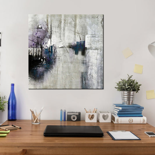 Grey Abstract Canvas Wall Art Sail Craft on Lake Modern Textured Painting for Home Clearhalo 'Art Gallery' 'Canvas Art' 'Contemporary Art Gallery' 'Modern' Arts' 1600246