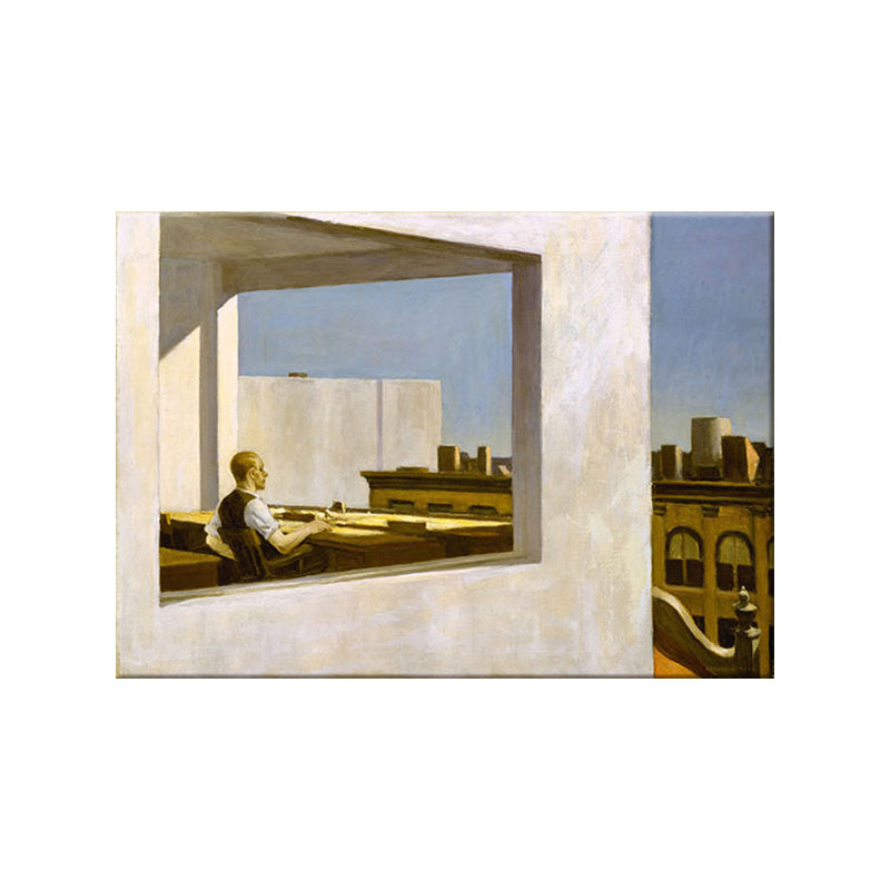 Leisure Time in Cafe Canvas Textured Contemporary Living Room Wall Art Decor in White Clearhalo 'Art Gallery' 'Canvas Art' 'Contemporary Art Gallery' 'Modern' Arts' 1600322